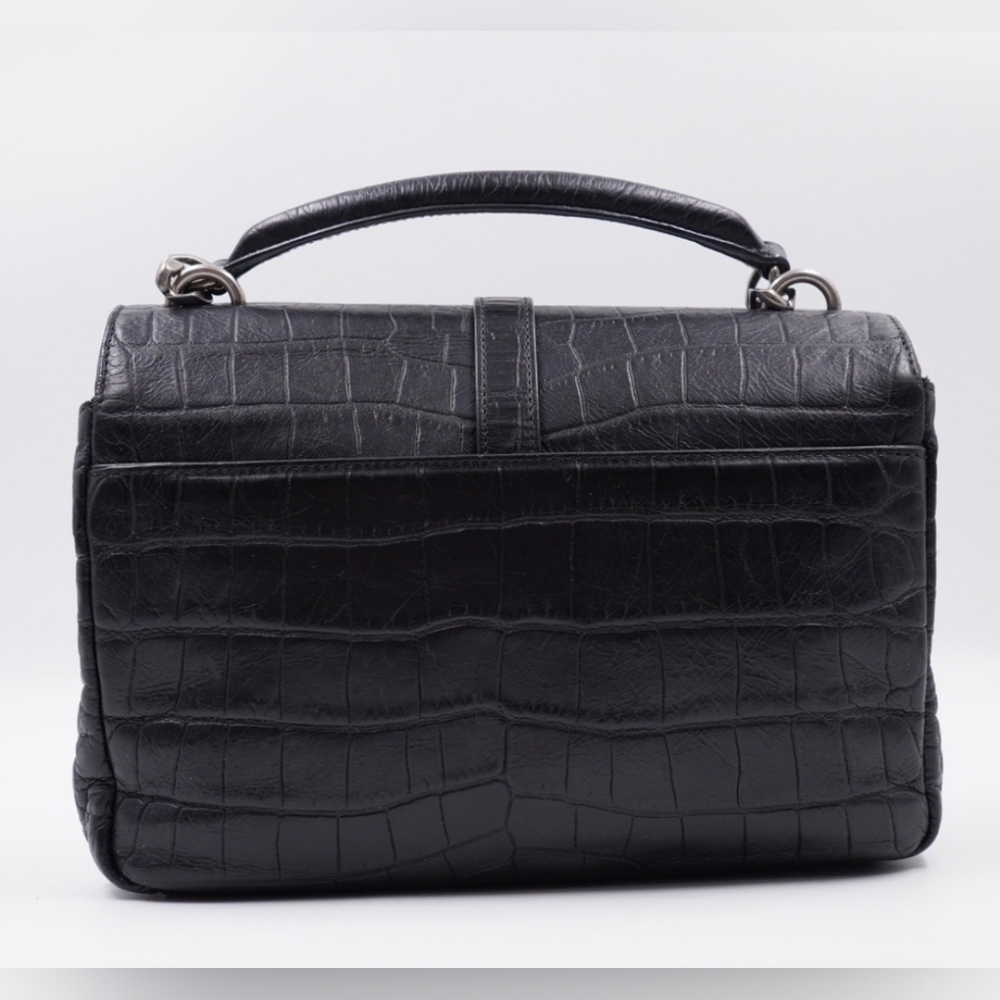 ❌ SOLD ❌ SAINT LAURENT Calfskin Crocodile Embossed College Satchel - Picture 5 of 15
